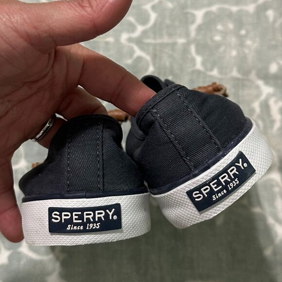 Sperry Top Sider Pier View Sneaker Memory Foam Navy Blue Size 5.5 - Picture 4 of 6